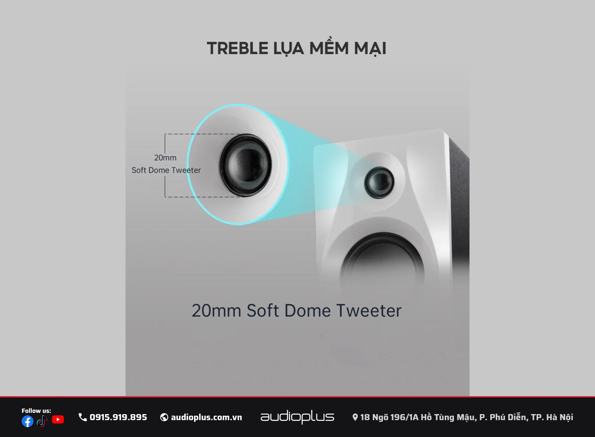 Cận cảnh tweeter lụa 20mm loa vệ tinh SWAN M10 Plus