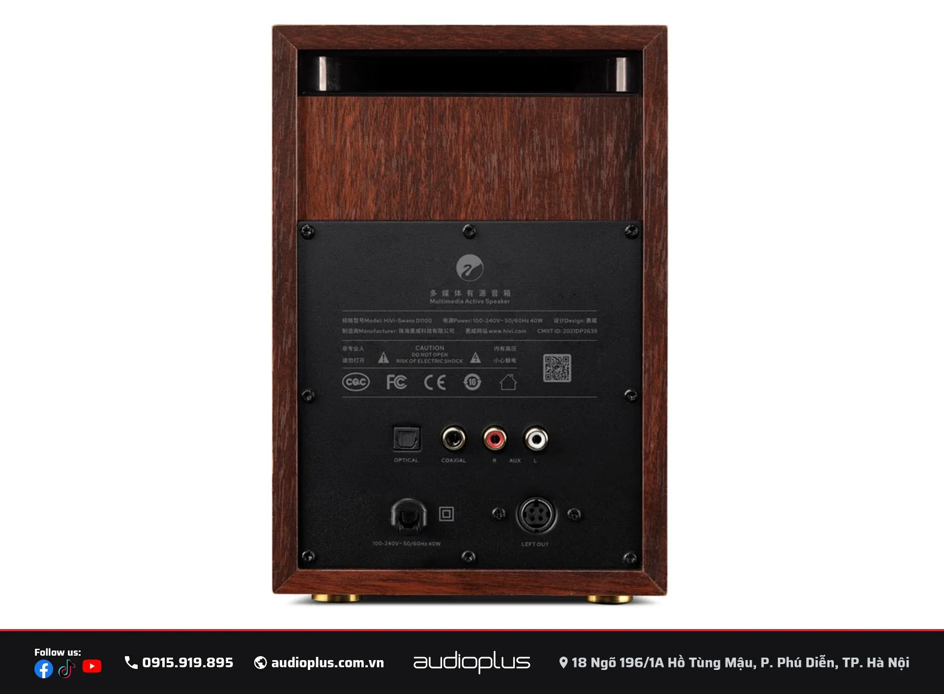 Mặt sau SWAN D1100 với ngõ Optical, Coaxial, Line