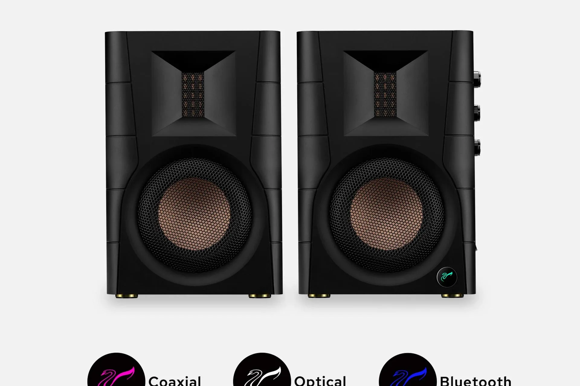 Đèn báo đa màu SWAN D200 phân biệt nguồn Coaxial, Optical, Bluetooth