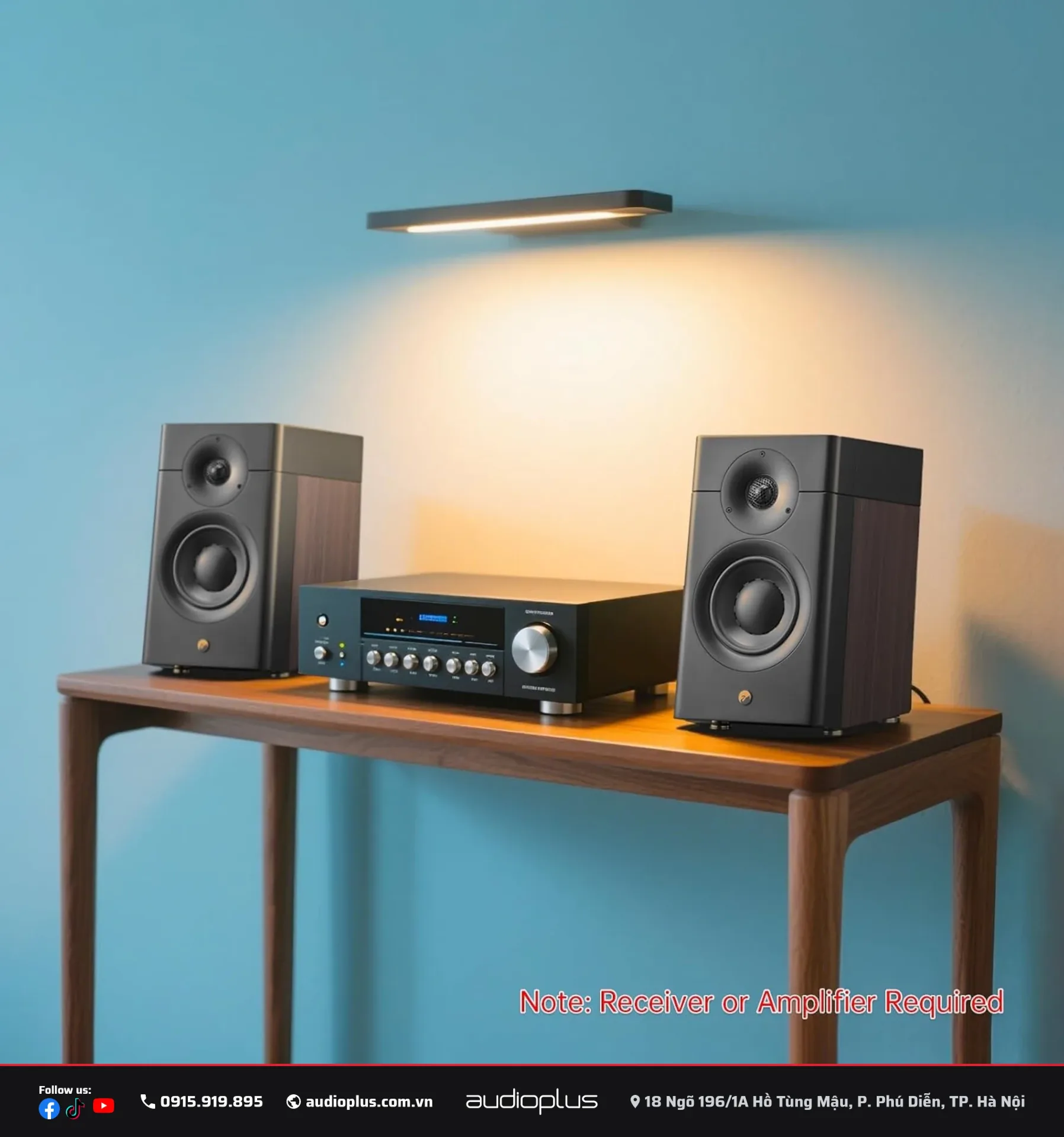 SWAN D3.1 MKII nối với ampli/receiver trên bàn nghe nhạc