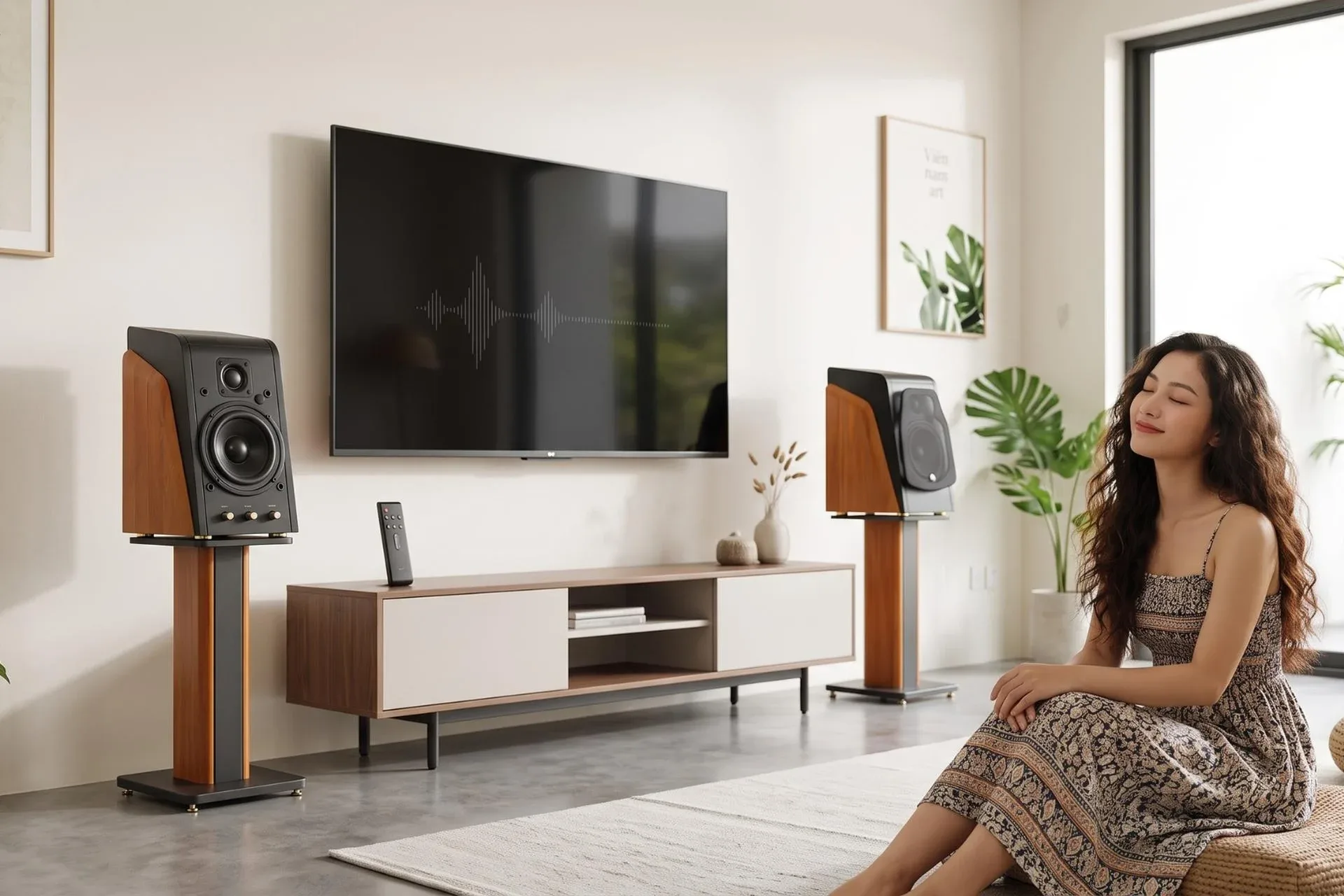 SWAN M200MKIII+ trong phòng khách hiện đại
