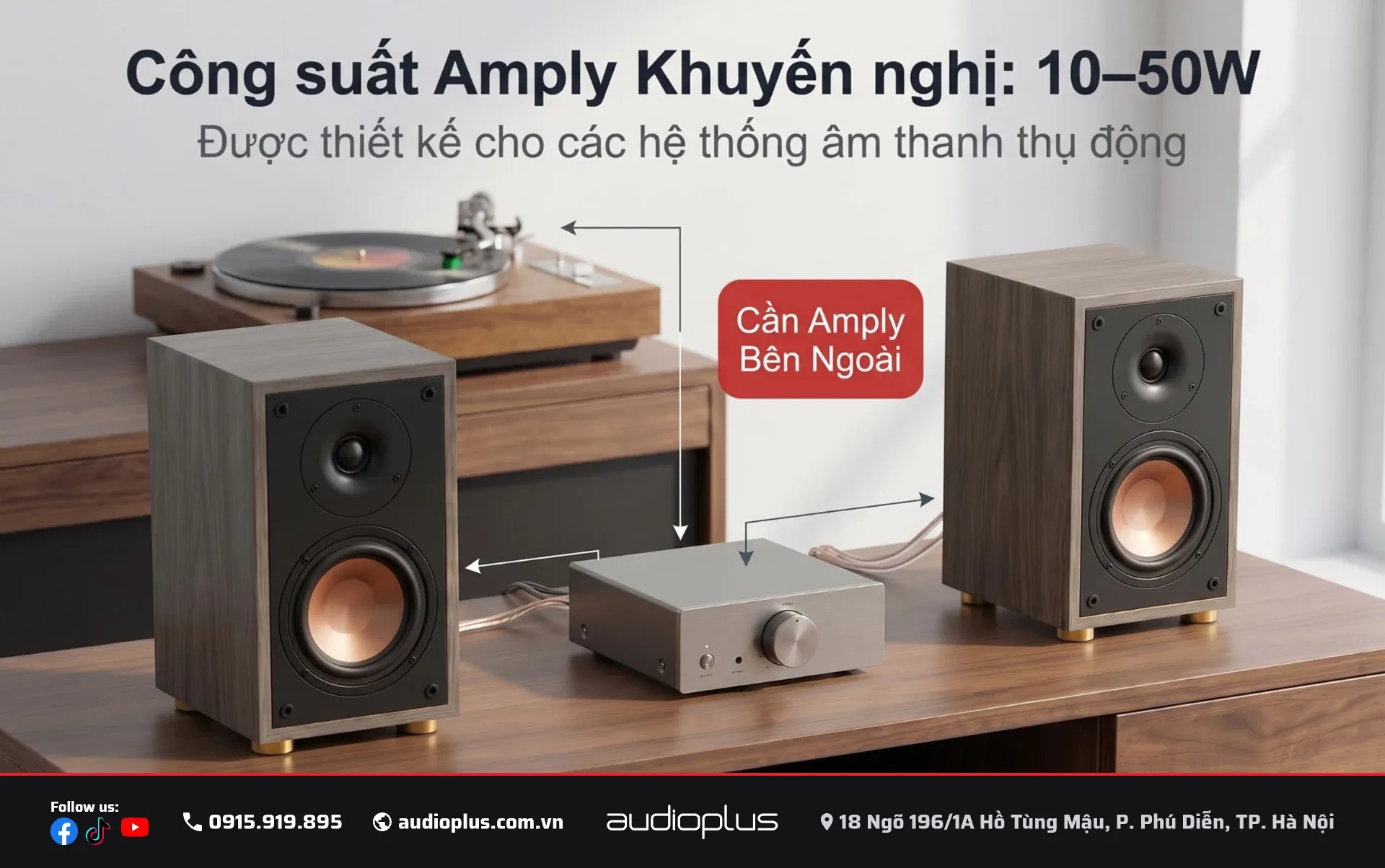 Công suất ampli khuyến nghị 10-50W cho SWAN Oasis 140