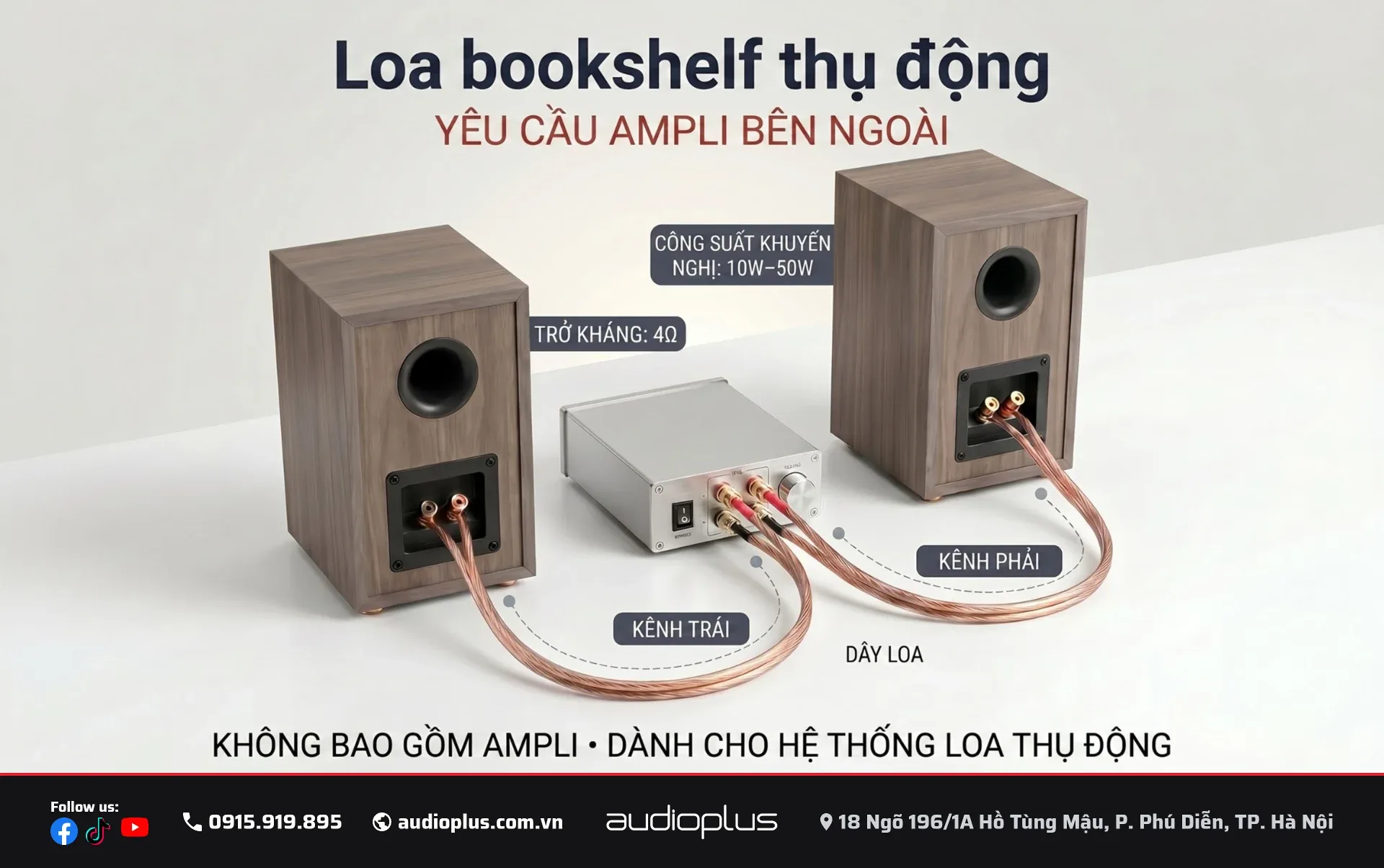 SWAN Oasis 140 là loa passive cần ampli bên ngoài, không tích hợp amply